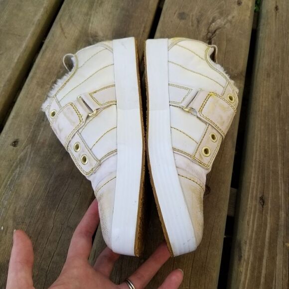 Timberland Sample Rub Off Gold Fur Lined Sneakers - Picture 3 of 8